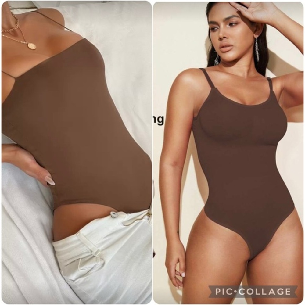 Set of 2 NIB Seamless Shapewear bodysuits Size Medium Brown Shein